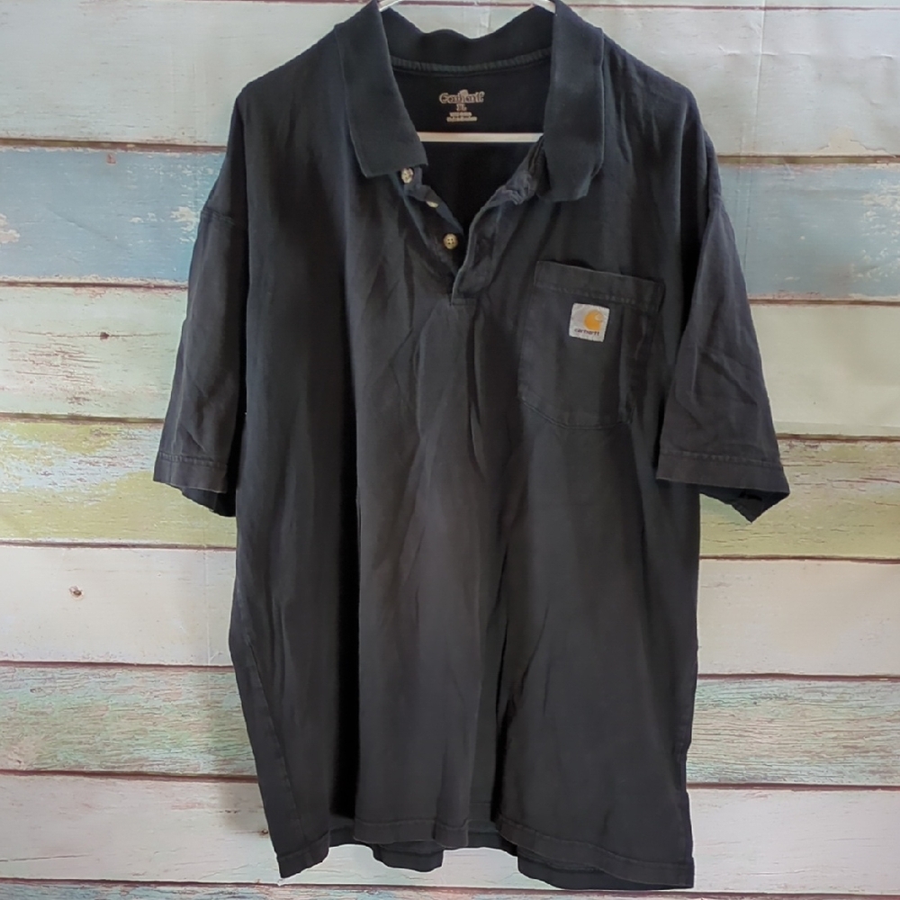 Carhartt Men's Dark Short-Sleeve Polo with Chest Pocket